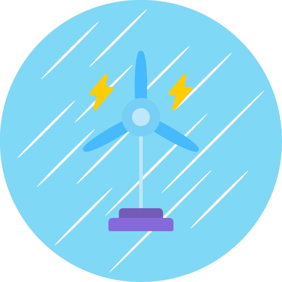 Eolic Turbine Flat Blue Circle Icon vector