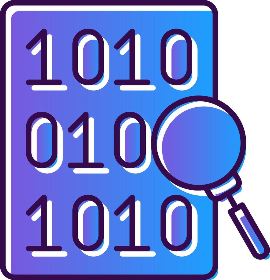 Code Search Gradient Filled Icon vector