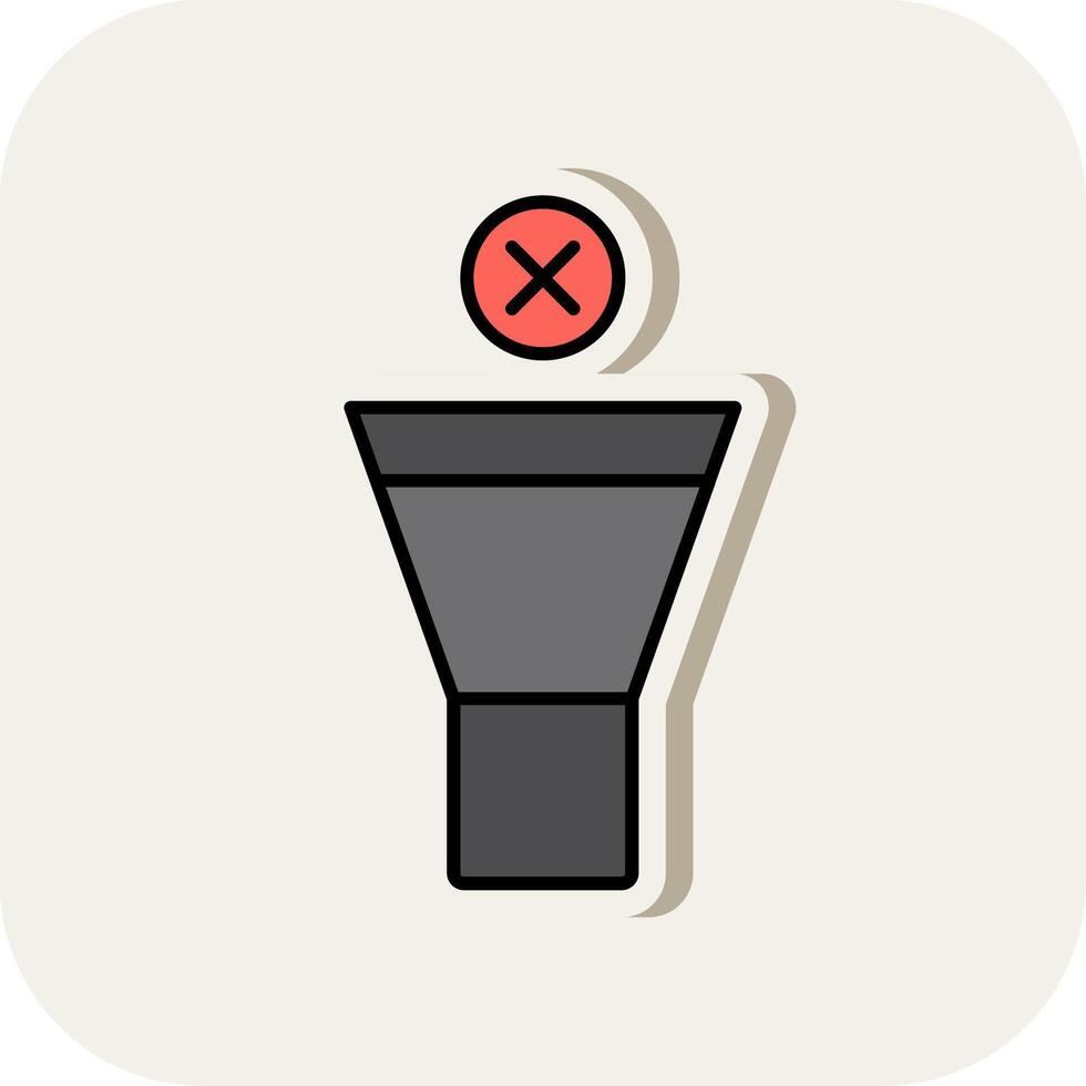 Mute Line Filled White Shadow Icon vector