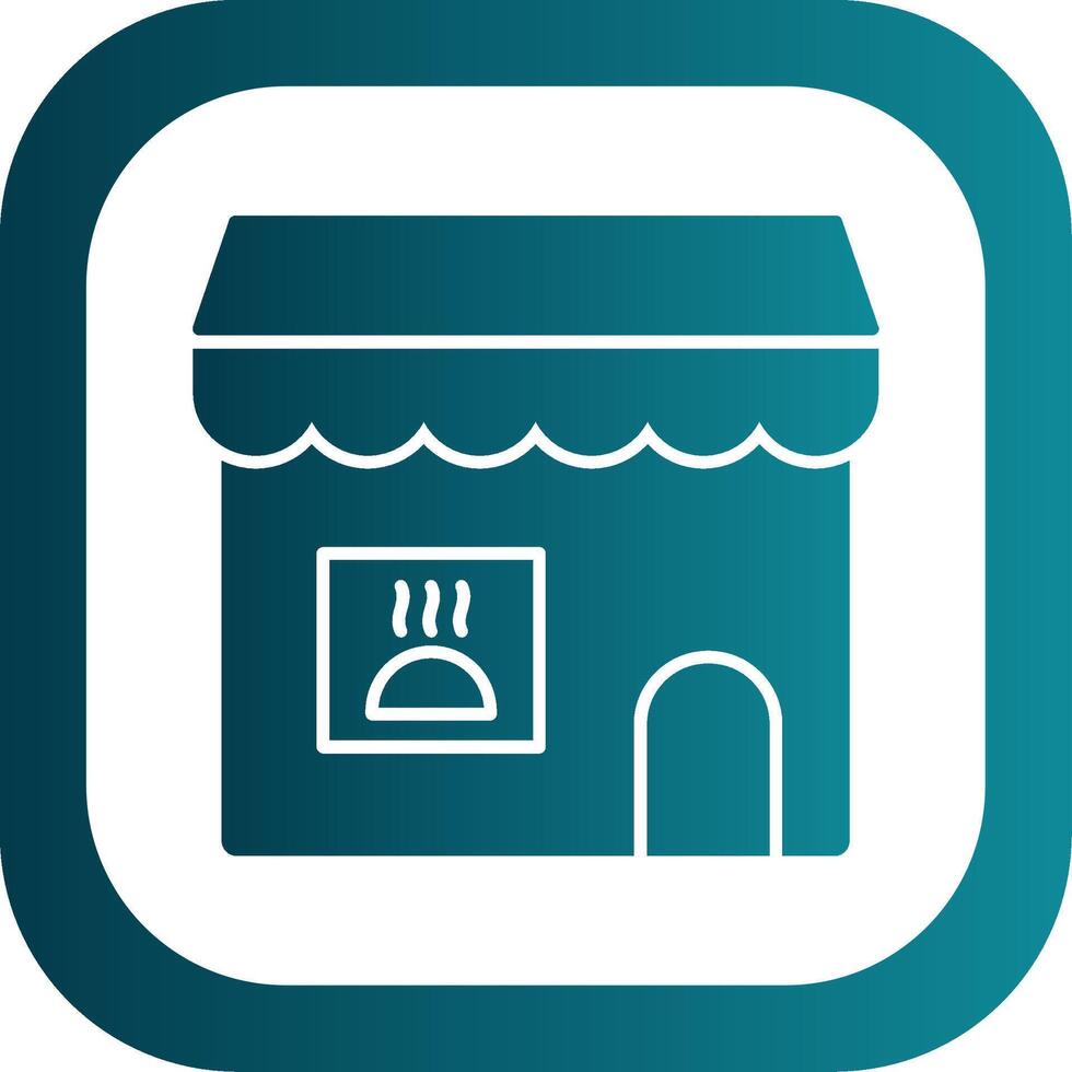 Grocery Store Glyph Gradient Round Corner Icon vector