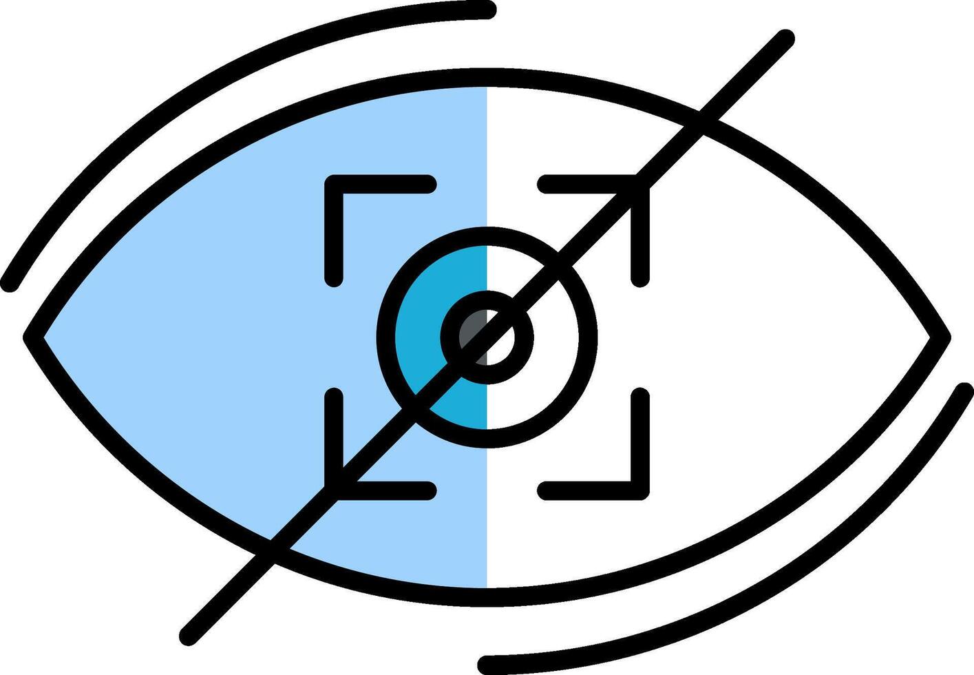 Visibility Off Filled Half Cut Icon vector