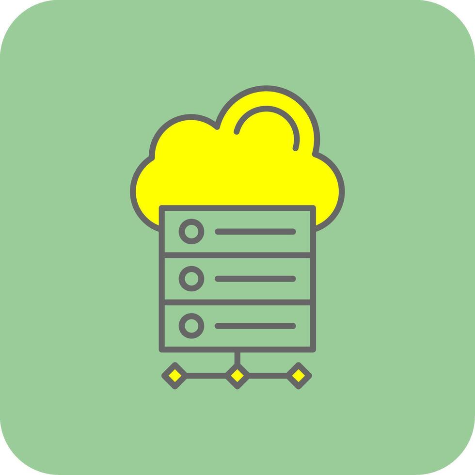 Data Storage Filled Yellow Icon vector