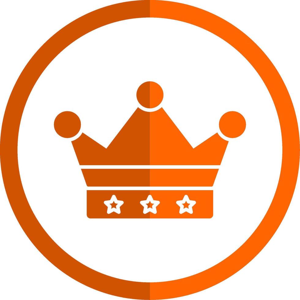 Crown Glyph Orange Circle Icon vector