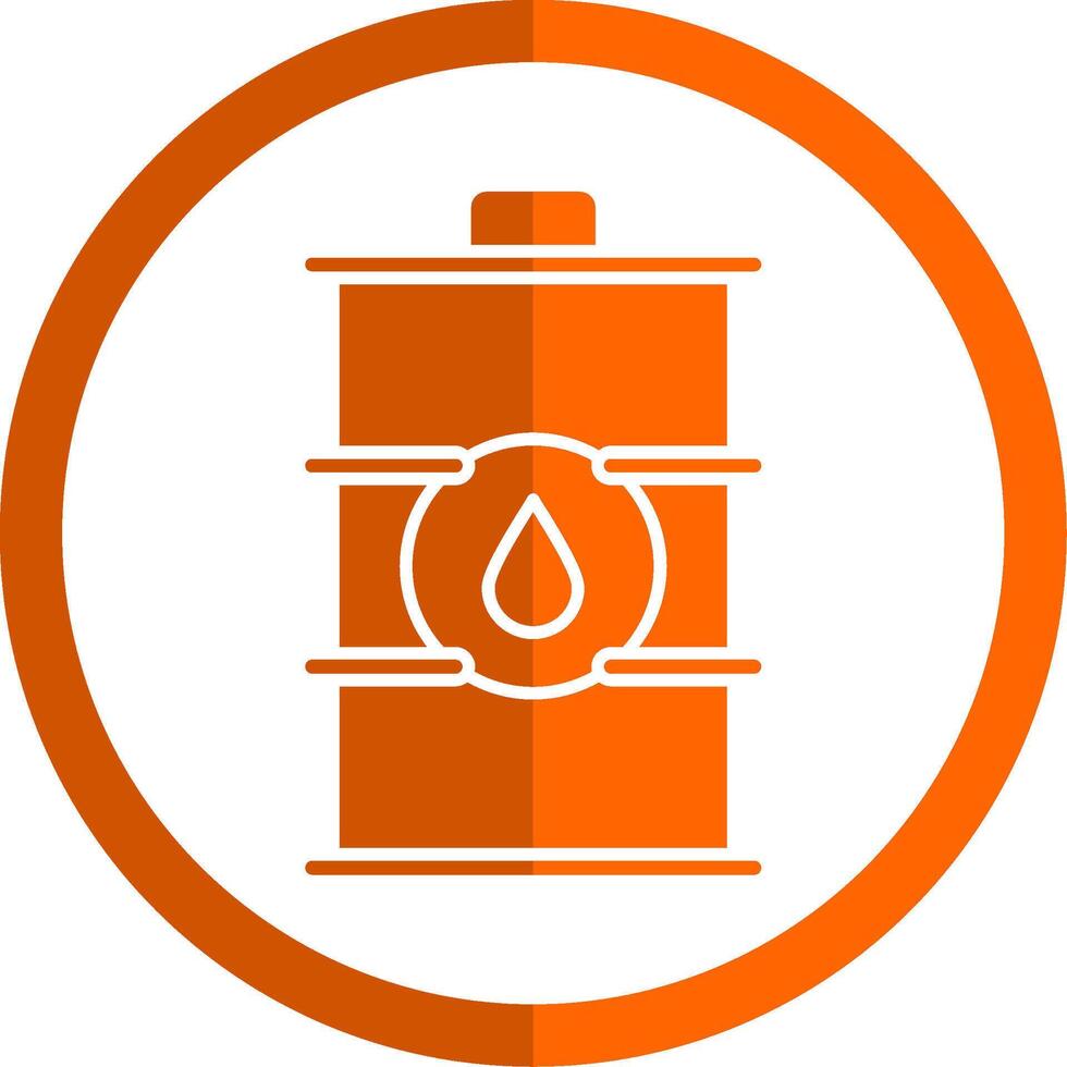 barril glifo naranja circulo icono vector