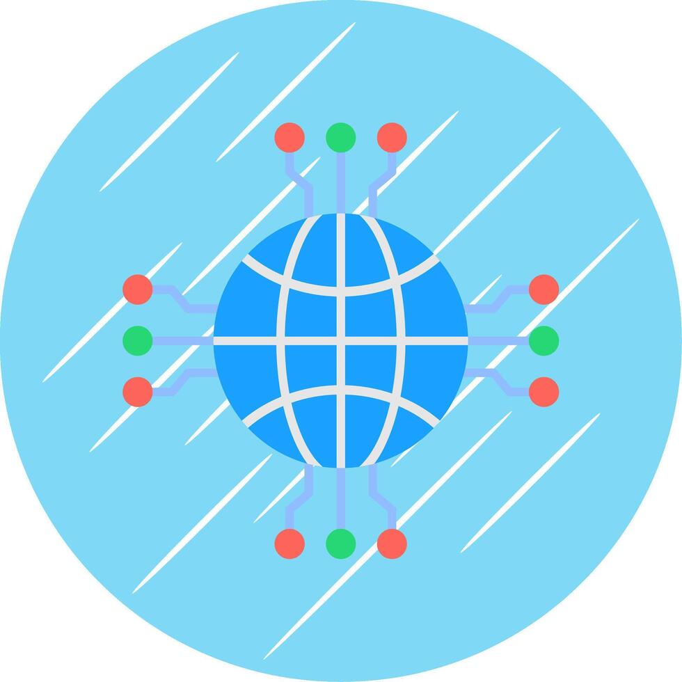 Network Flat Blue Circle Icon vector