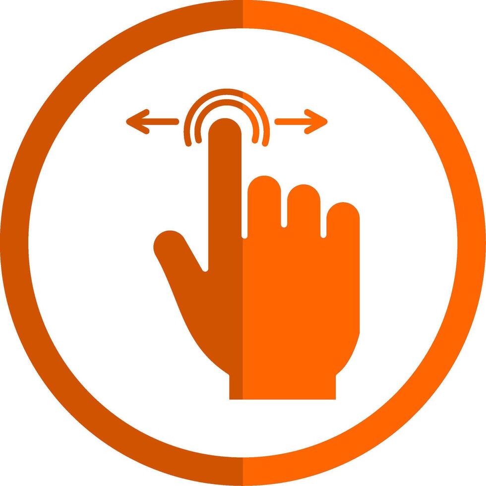 Swipe Glyph Orange Circle Icon vector
