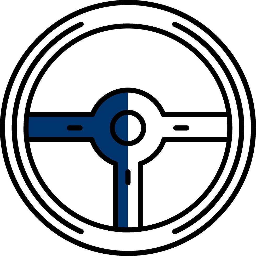 Steering Wheel Filled Half Cut Icon vector