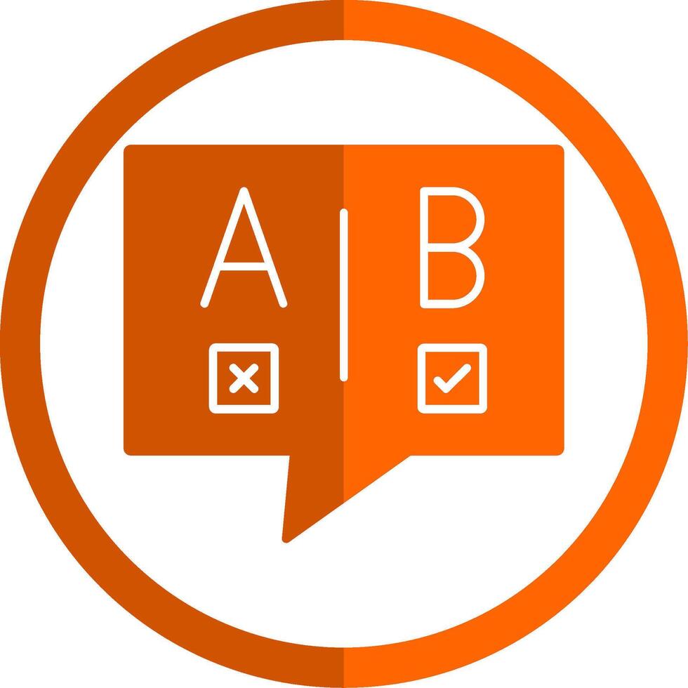 Ab Testing Glyph Orange Circle Icon vector