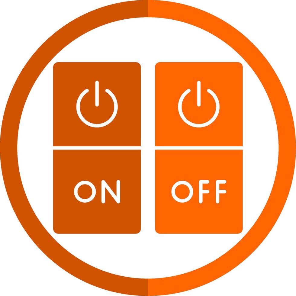 Switch Glyph Orange Circle Icon vector