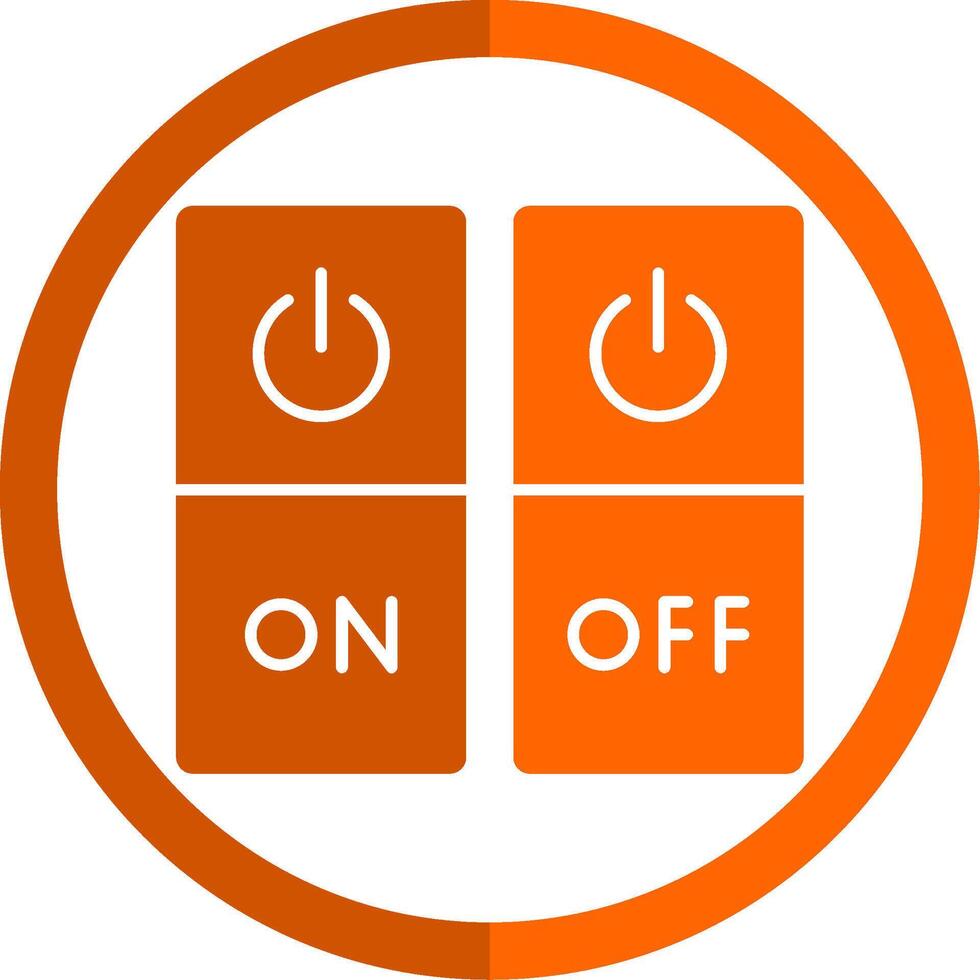 Switch Glyph Orange Circle Icon vector