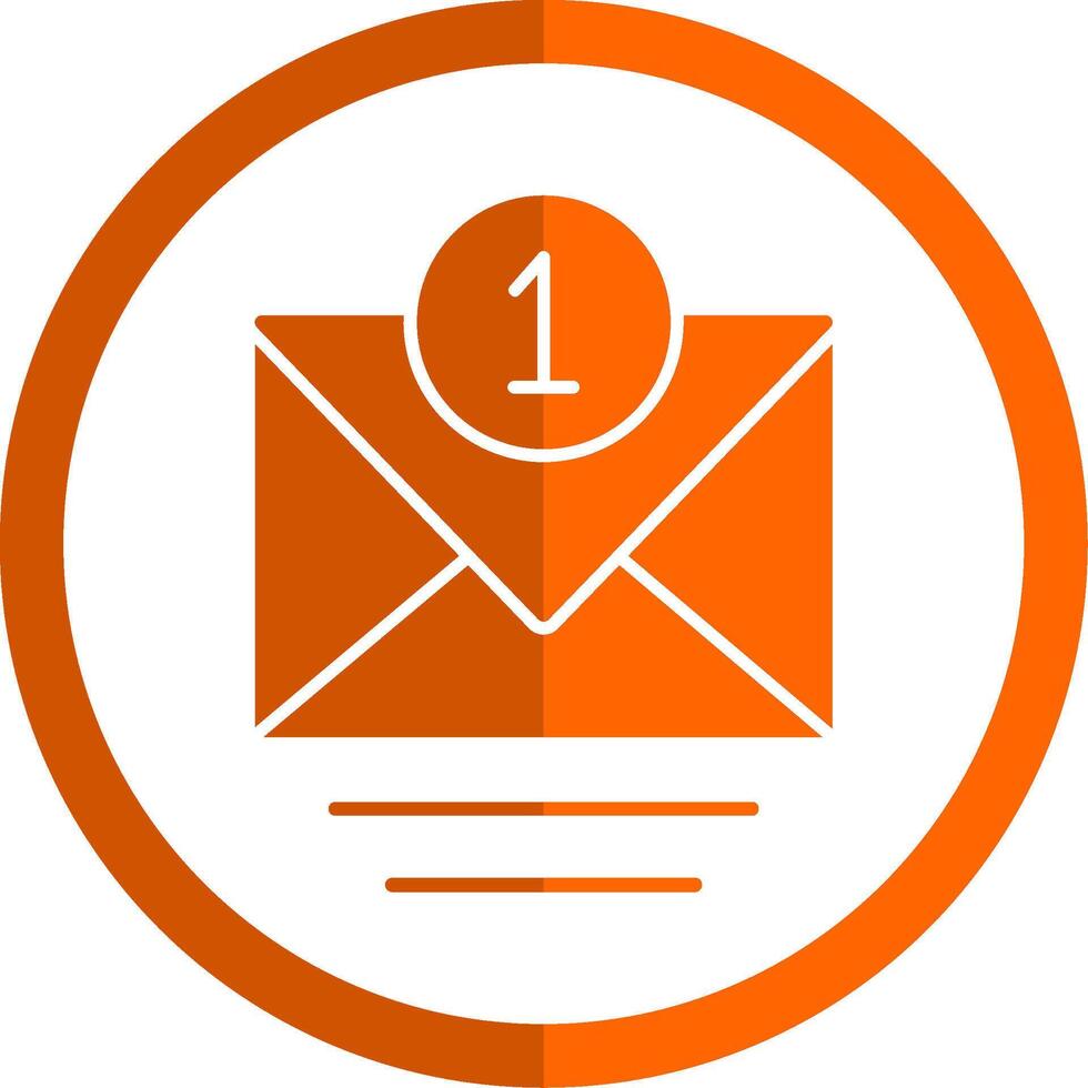 Message Glyph Orange Circle Icon vector