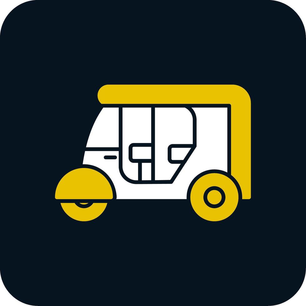 Rickshaw Glyph Two Color Icon vector