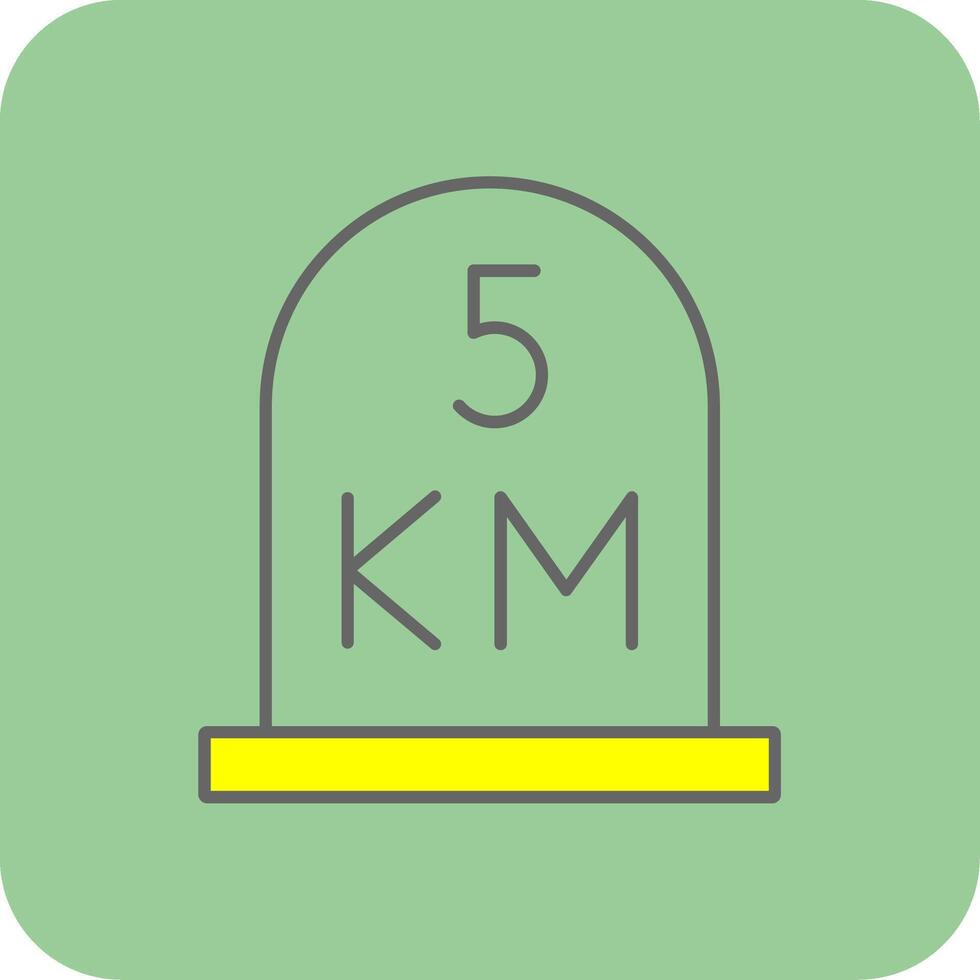 kilometer Filled Yellow Icon vector