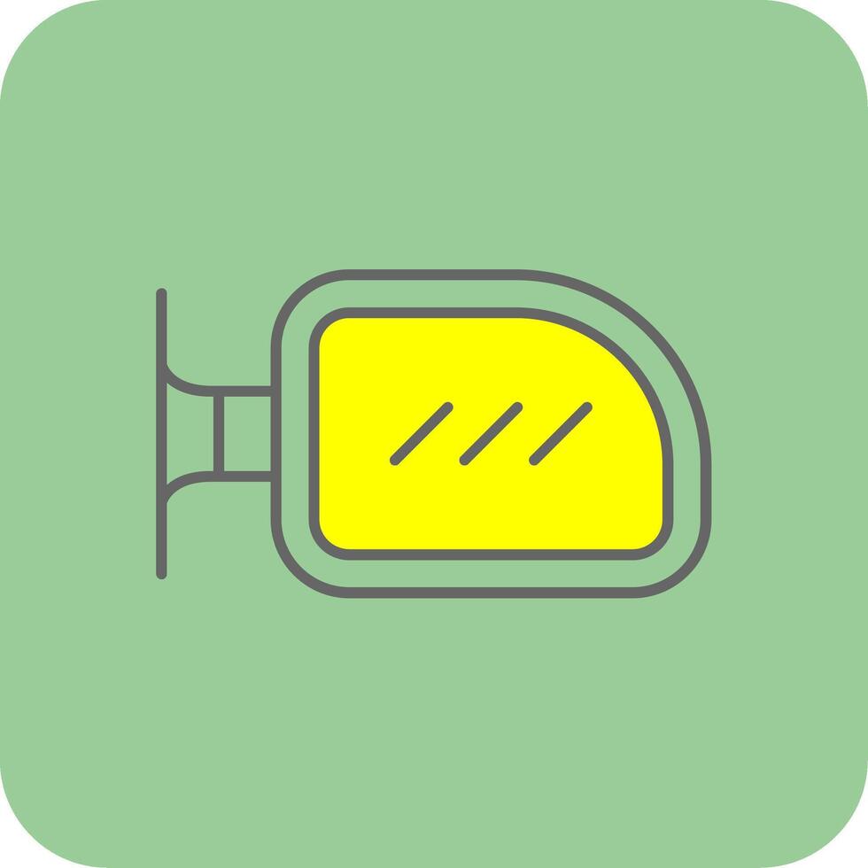 Side Mirror Filled Yellow Icon vector