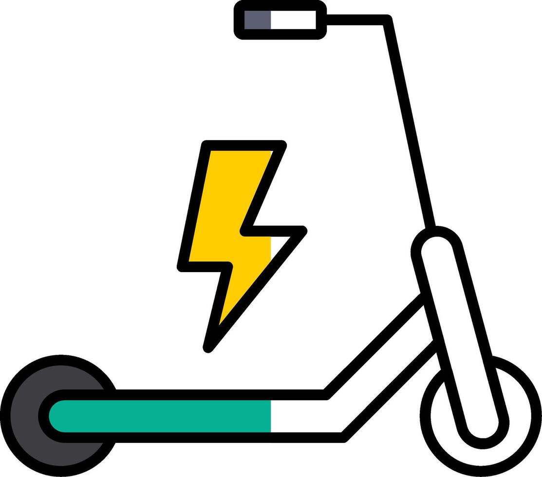 Electric Scooter Filled Half Cut Icon vector