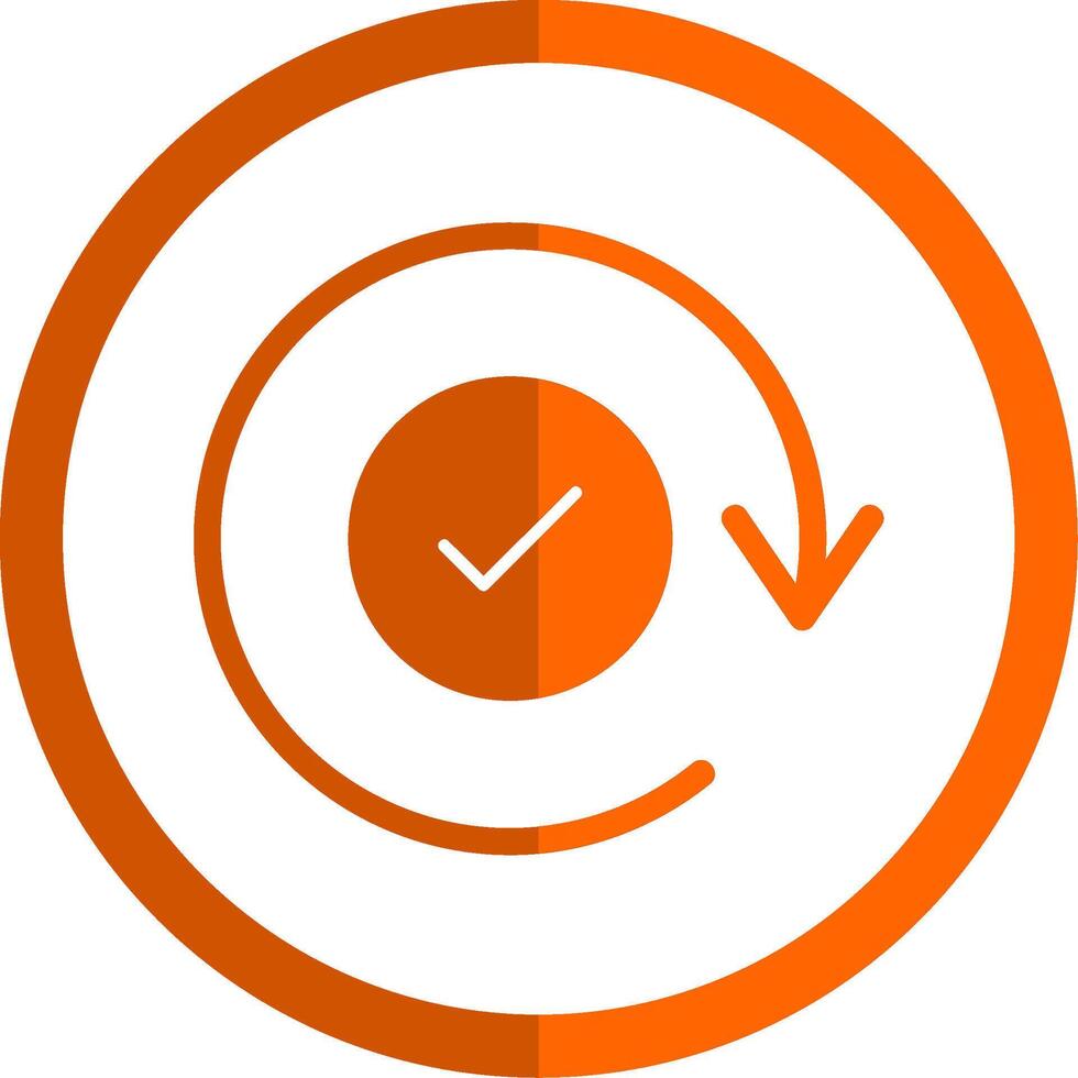Update Glyph Orange Circle Icon vector