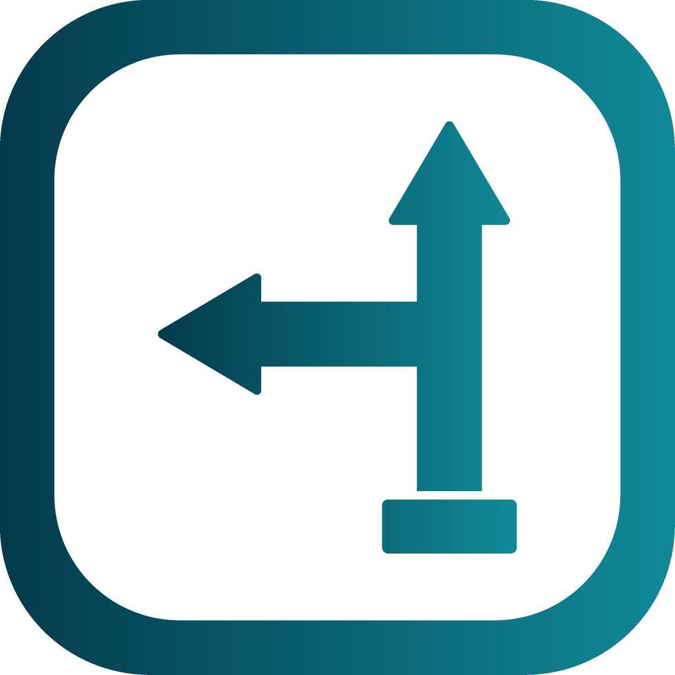 Go Left Glyph Gradient Round Corner Icon vector