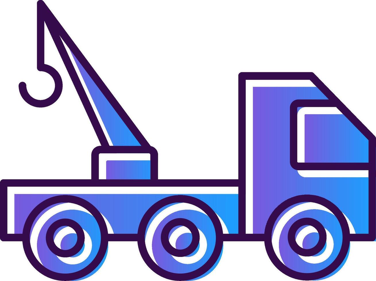 Tow Truck Gradient Filled Icon vector