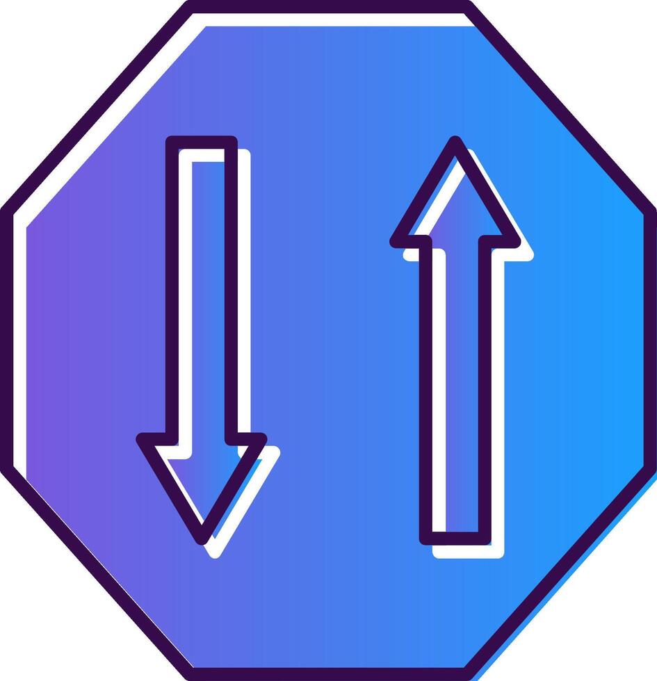 Two Way Gradient Filled Icon vector