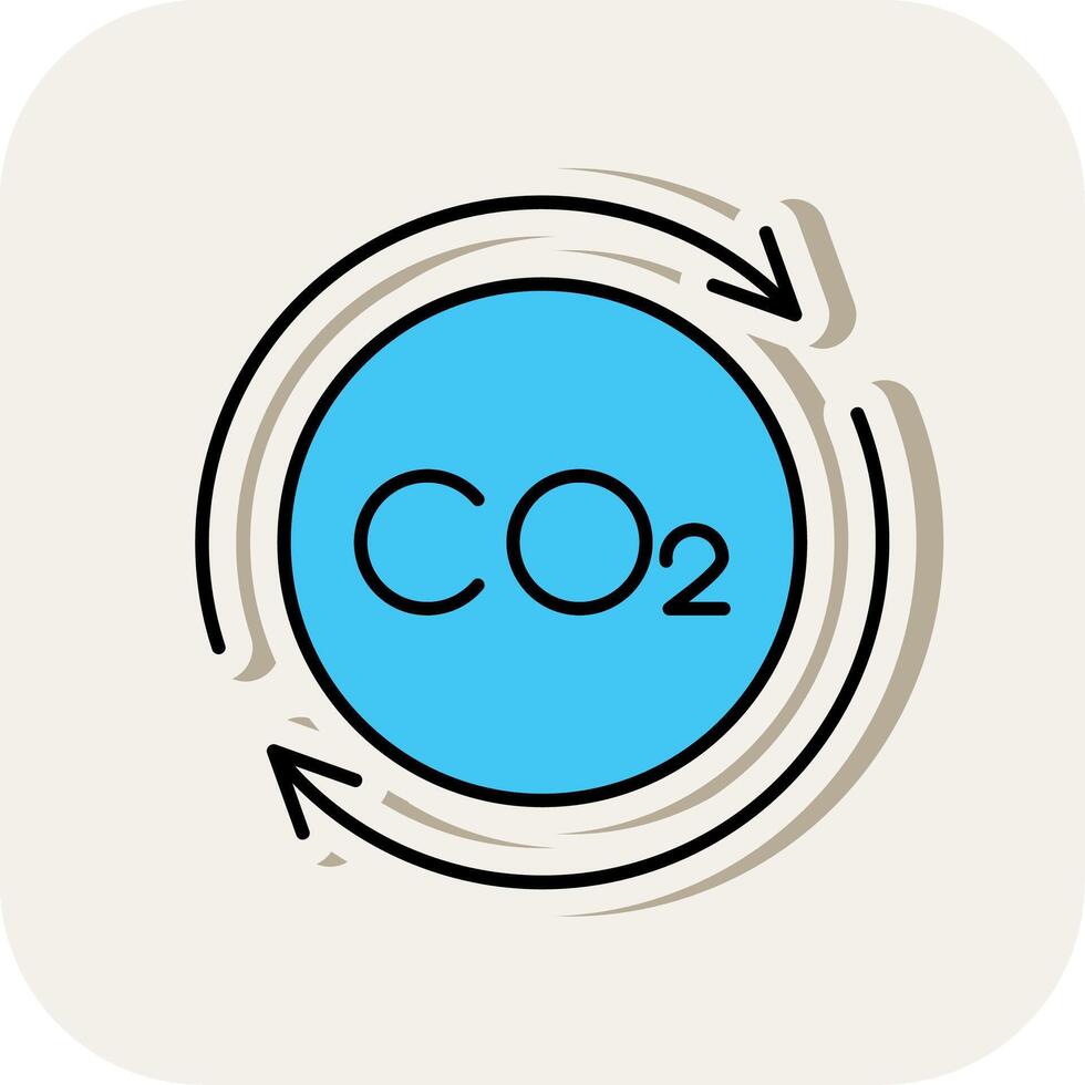 Carbon Cycle Line Filled White Shadow Icon vector