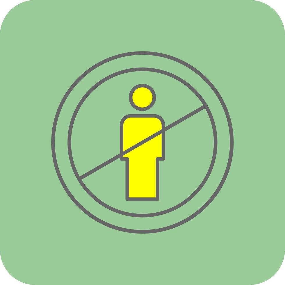 No Entry Filled Yellow Icon vector