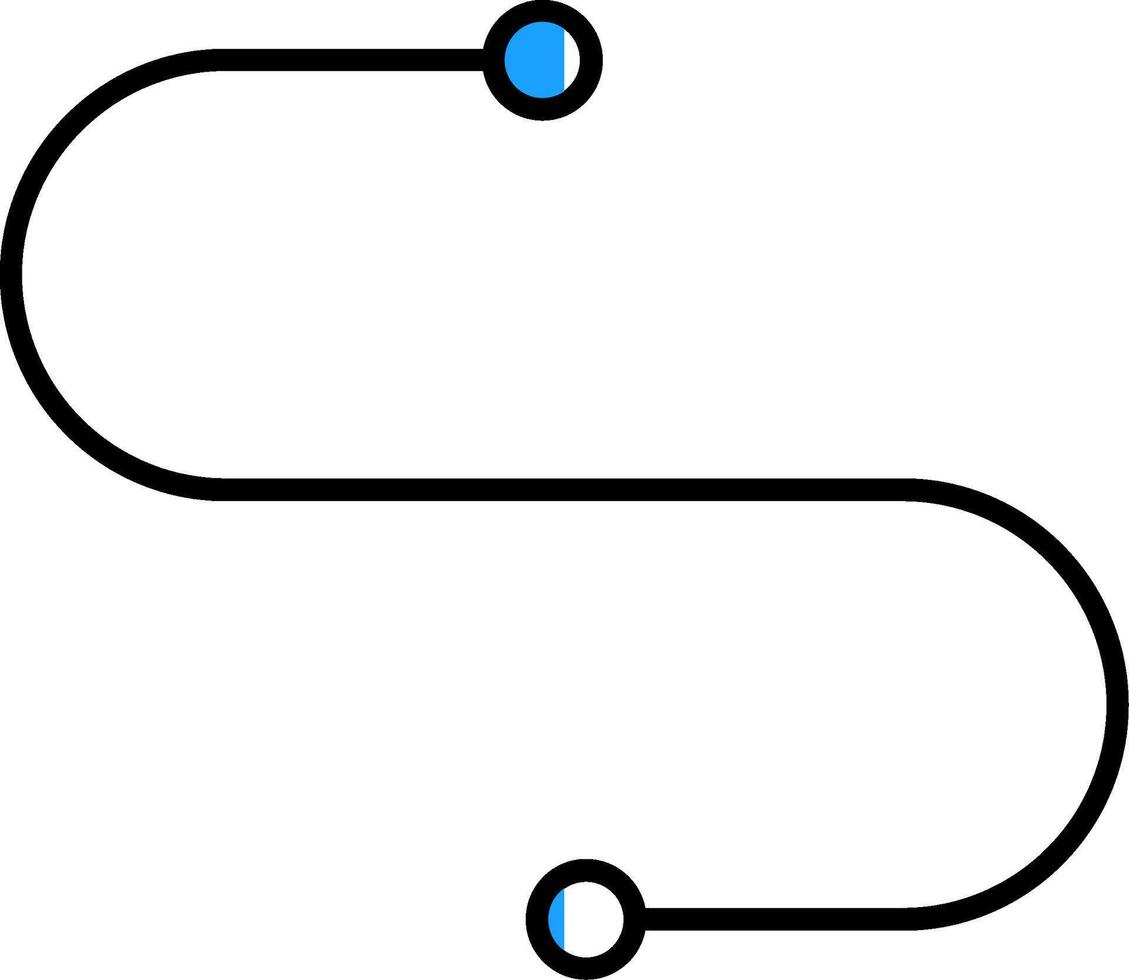 Curve Filled Half Cut Icon vector