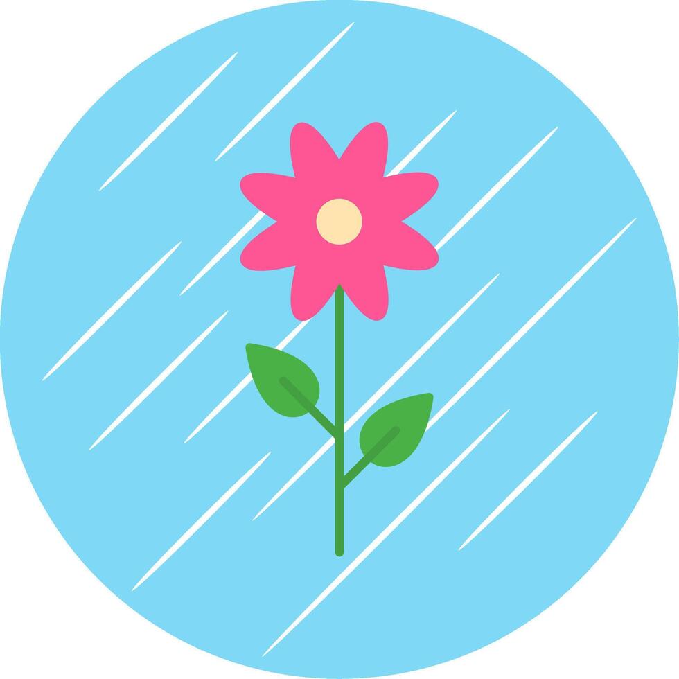 Flower Flat Blue Circle Icon vector