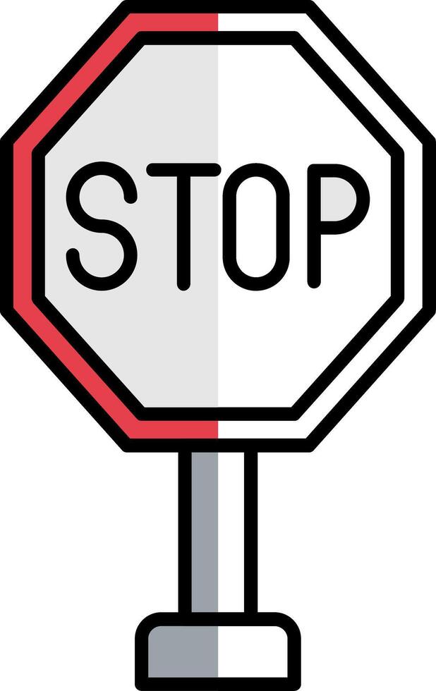 Stop Filled Half Cut Icon vector