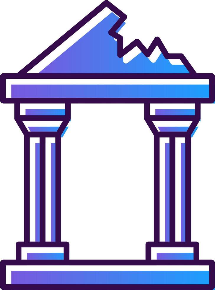 Ruined Gradient Filled Icon vector