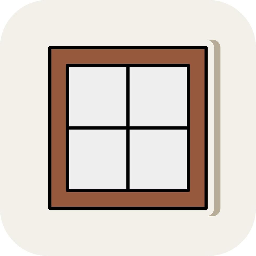 Window Line Filled White Shadow Icon vector