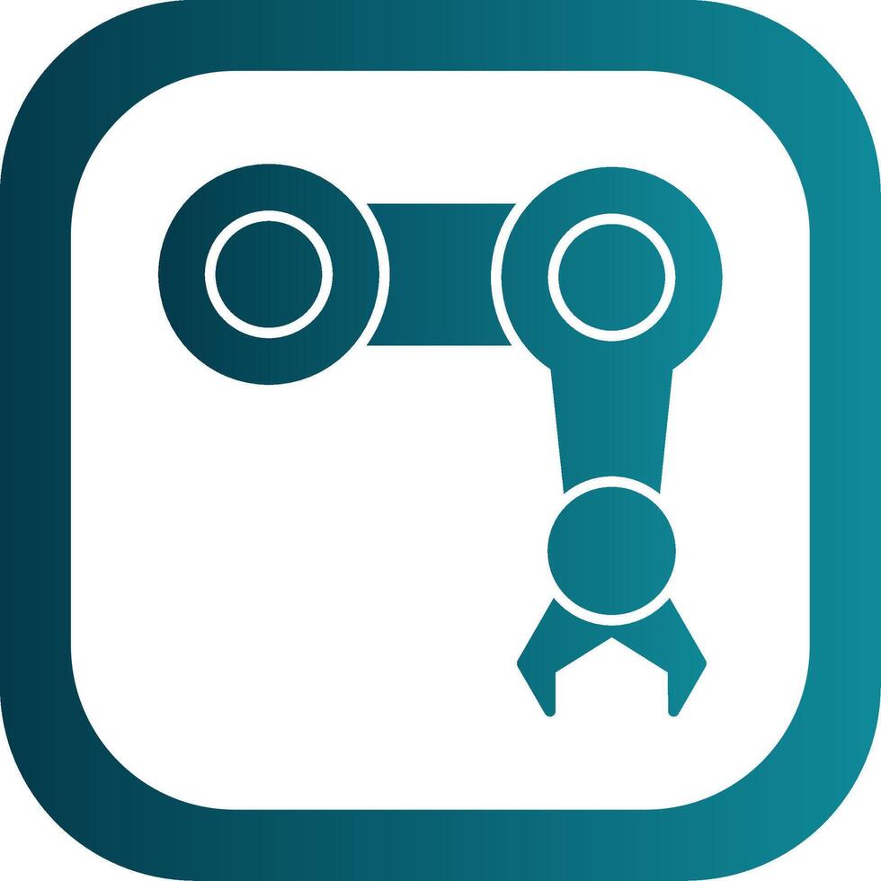 Mechanical Arm Glyph Gradient Round Corner Icon vector