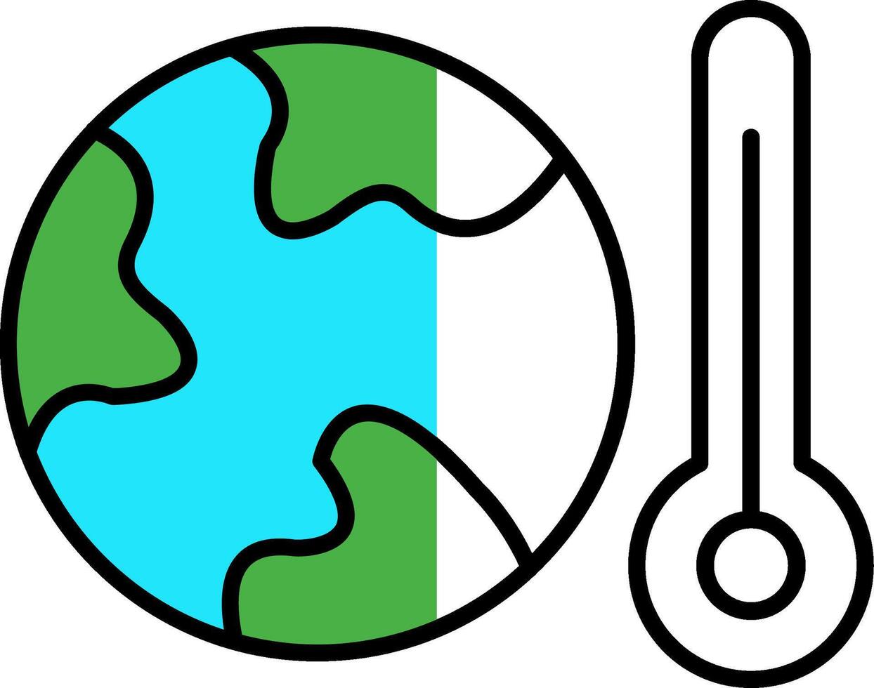 Global Warming Filled Half Cut Icon vector