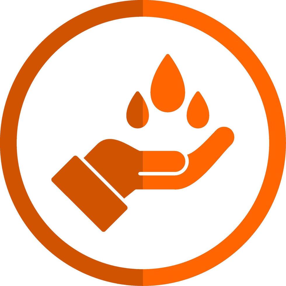 Save Water Glyph Orange Circle Icon vector