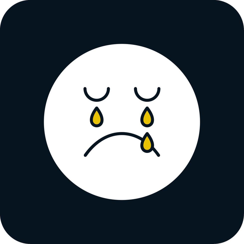 Crying Glyph Two Color Icon vector