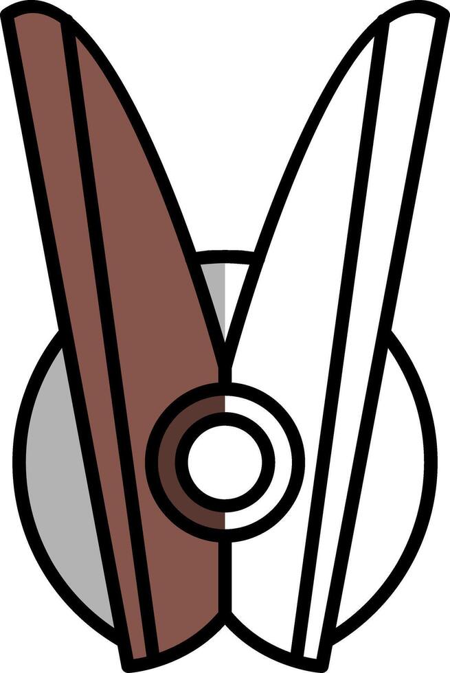 Clothespin Filled Half Cut Icon vector