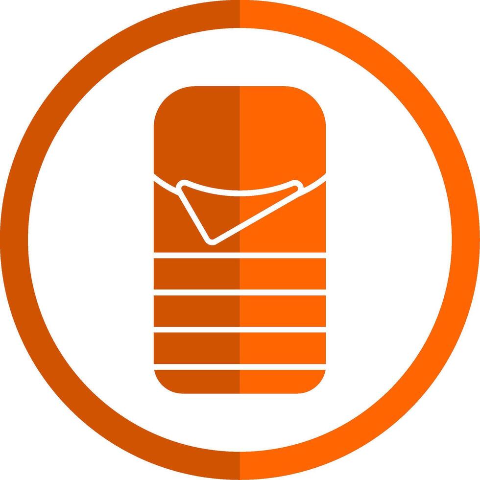 Sleeping Bag Glyph Orange Circle Icon vector