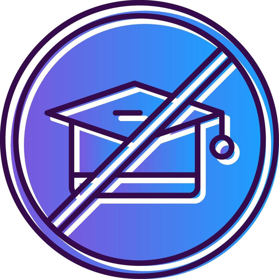 No Education Gradient Filled Icon vector