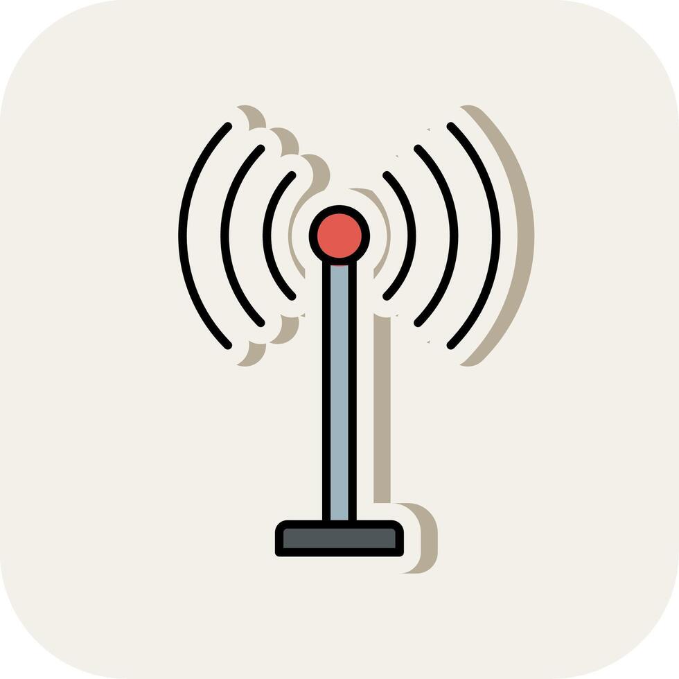 Antenna Line Filled White Shadow Icon vector