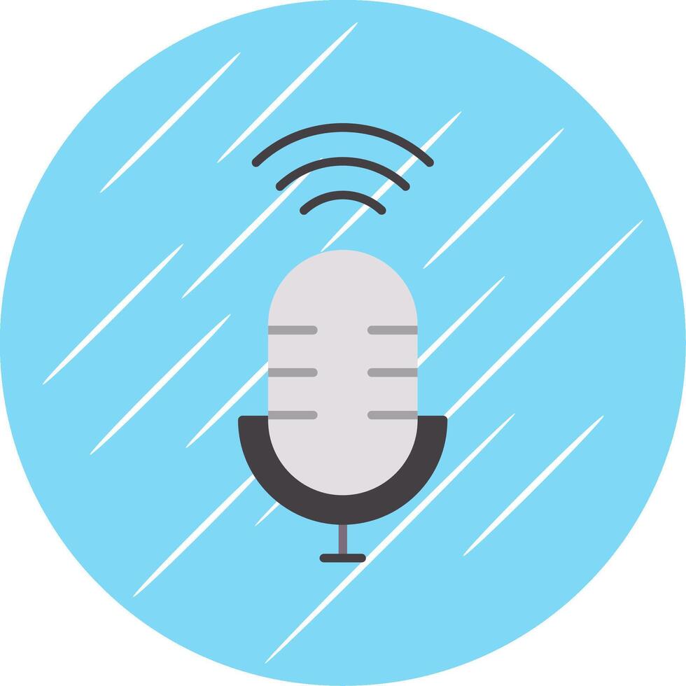 Voice Assistant Flat Blue Circle Icon vector