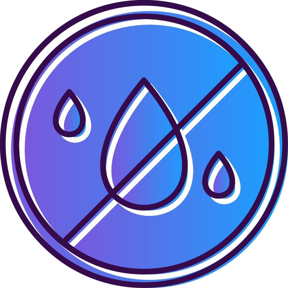 No agua degradado lleno icono vector