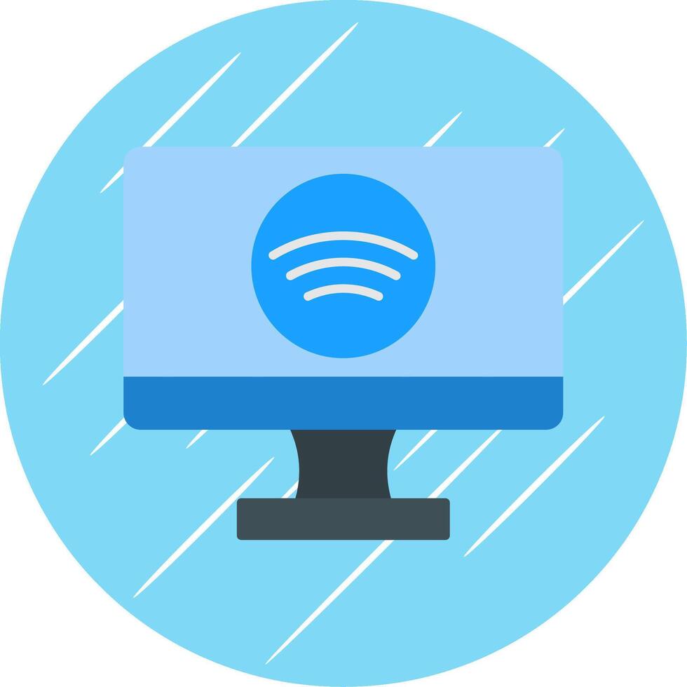 Smart Tv Flat Blue Circle Icon vector