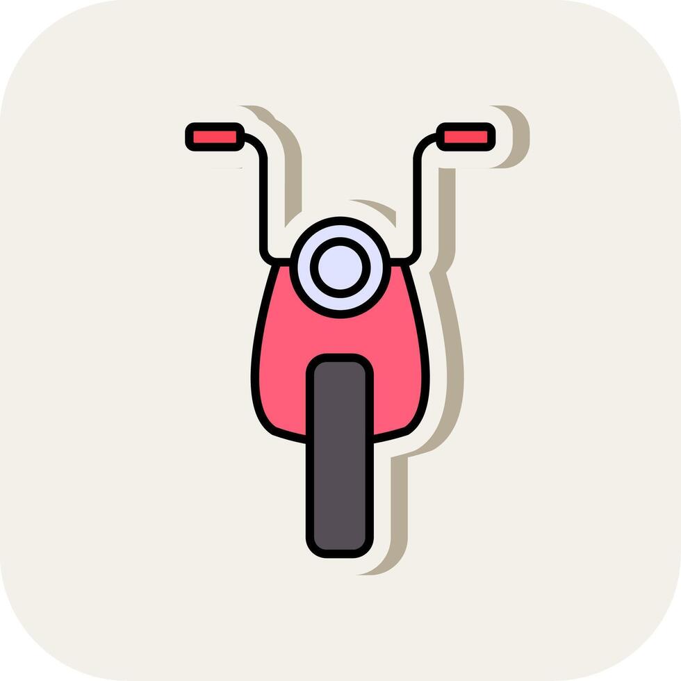 Motorcycle Line Filled White Shadow Icon vector
