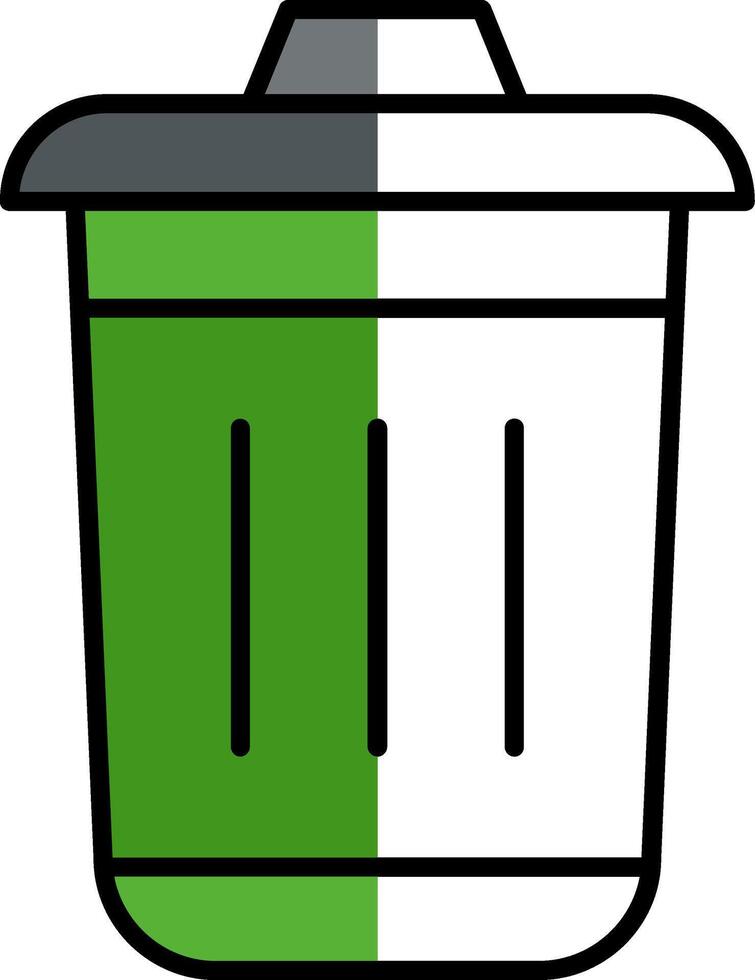 Dustbin Filled Half Cut Icon vector