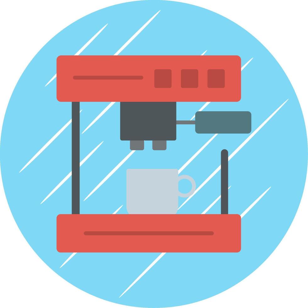 Coffee Machine Flat Blue Circle Icon vector