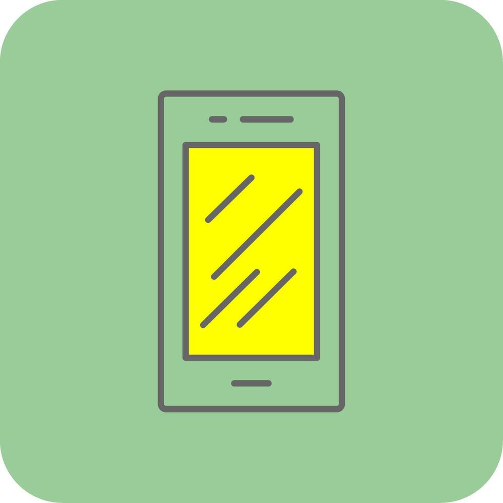 Mobile Phone Filled Yellow Icon vector