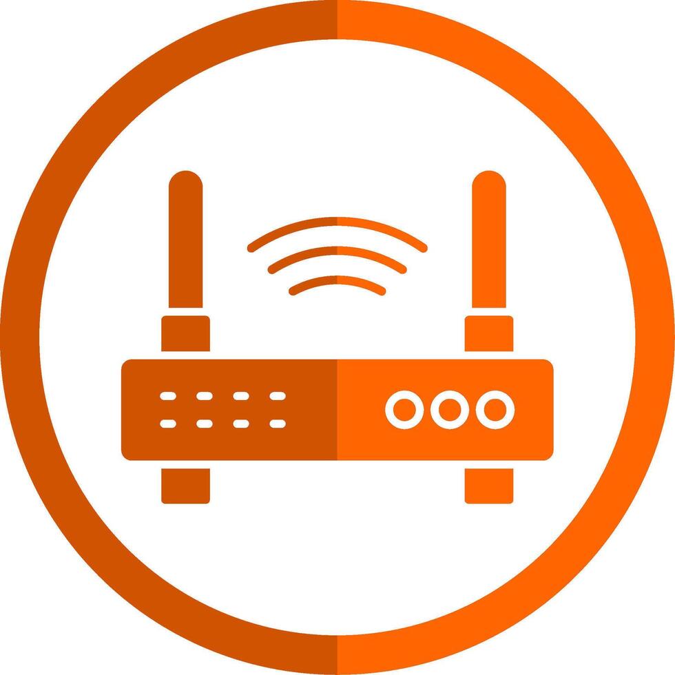 Wifi Router Glyph Orange Circle Icon vector