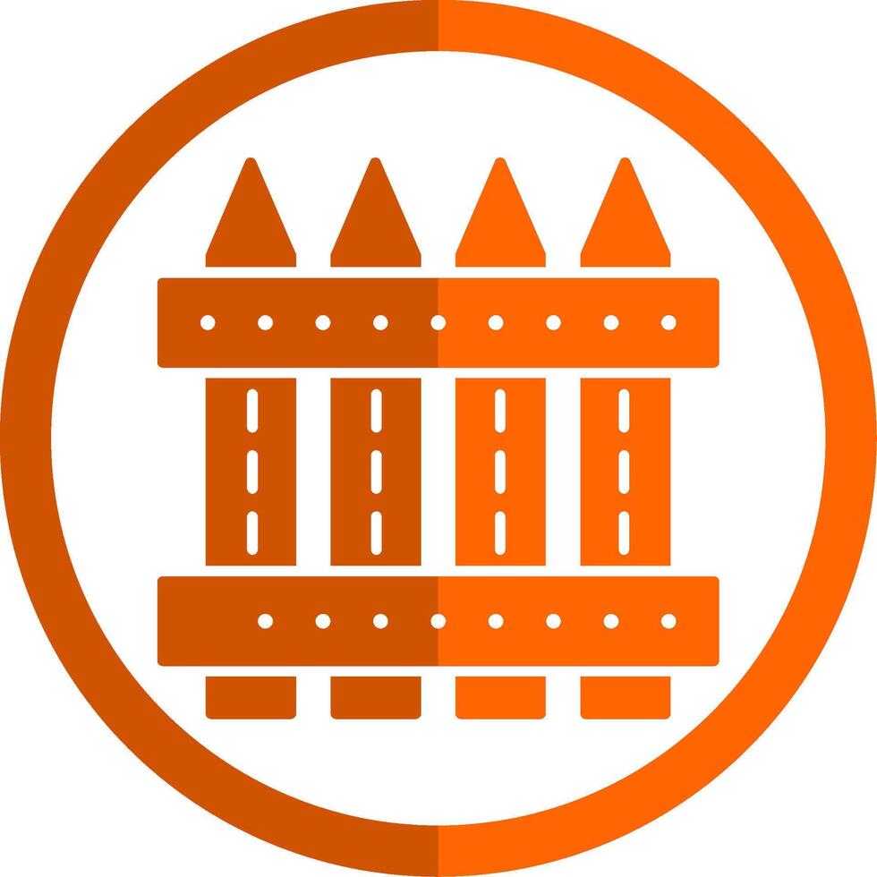 Fence Glyph Orange Circle Icon vector