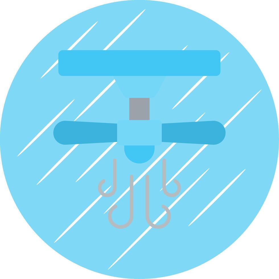 Ceiling Fan Flat Blue Circle Icon vector