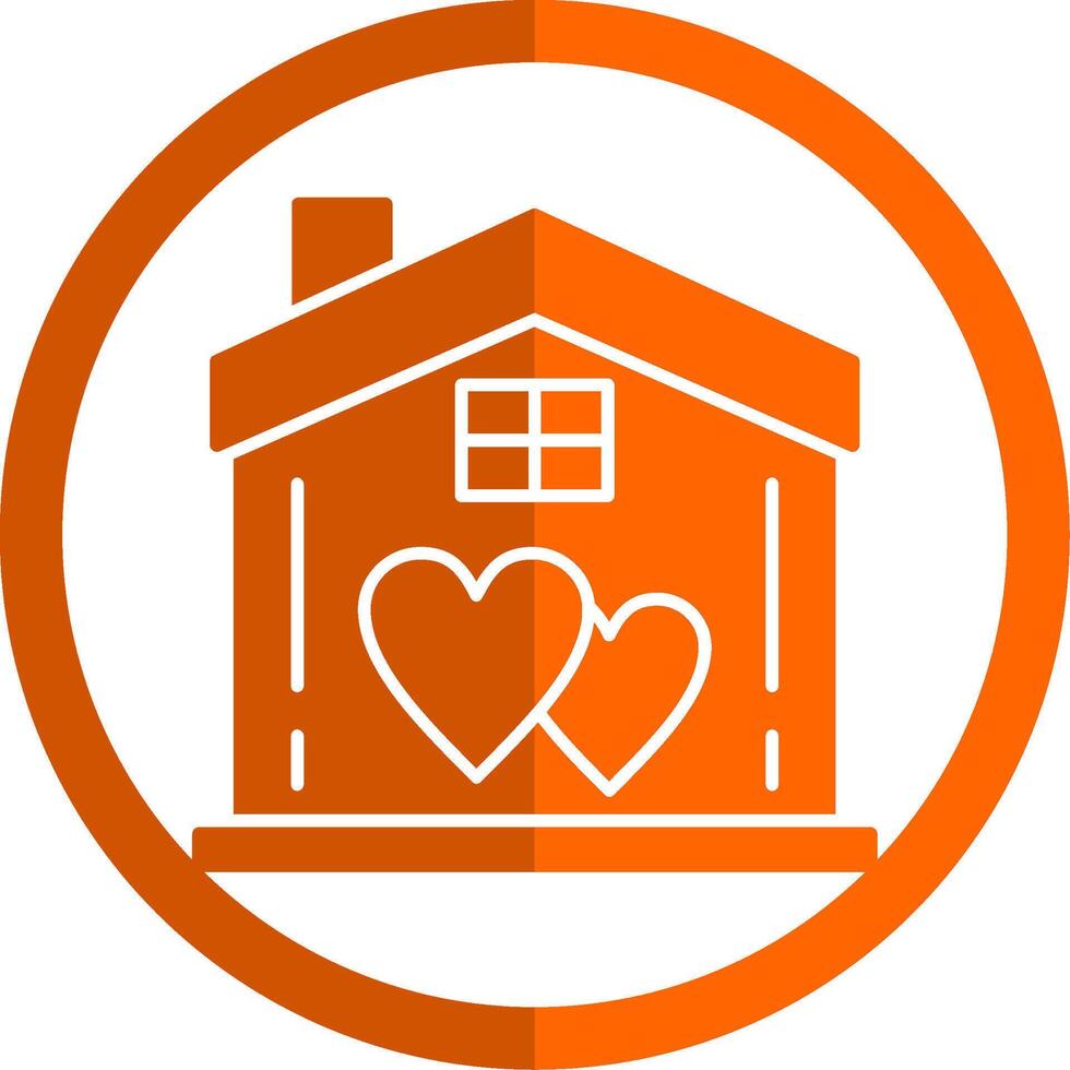 Sweet Home Glyph Orange Circle Icon vector