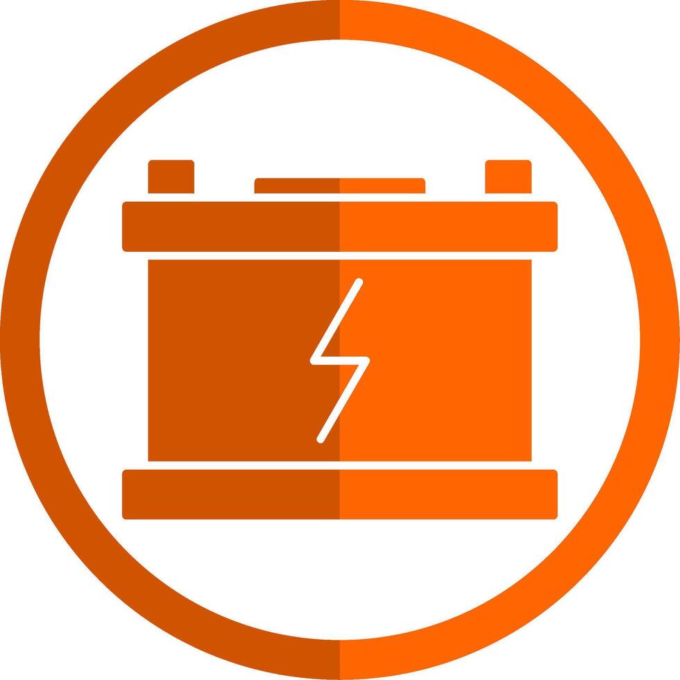 Power Glyph Orange Circle Icon vector